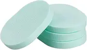 Pack of 4 Facial Cleansing Sponge, Reusable Sponges for Removing Make-Up, Oval Face Wash Sponges, Aquamarine Wash Pads, Moist Powder Puff for Daily Facial Cleansing, Gentle P