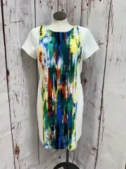 NWT Vince Camputo Eclipse White Multicolor Dress size 14 TCC