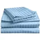 Blue Striped Queen 4 Piece Bed Sheet Set 1000 Thread Count 100% Egyptian Cotton