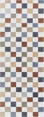 Size: 6'7" Round - Alie Colorful Checkered Washable Rug
