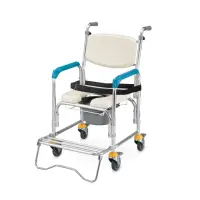 在飛比找momo購物網優惠-【便盆椅】附輪介護舒適型 銀白鋁合金(#可移動馬桶#孕婦坐便