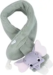 [CHILDWEET] Cartoon Elephant Plush Scarf for Kids Unisex Winter Shawl Breathable and Warm Neck Wrap