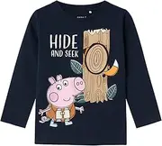 [Name It] Boys Nmmosgar Peppa Ls Nreg Top Cplg Long Sleeve Shirt, Dark
