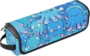 2-in-1 Curling Iron Travel Case with Removable Heat Resistant Mat Large Capacity Hair Straighteners Organizer for Flat Irons, Straighteners, Curling Irons, Cute Cartoon Animal sea Hair