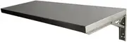 Floating Stainless Steel Wall Mounted Drop Leaf Table with Metal Support Space Saving Computer Workstation for Home Office Laundry Room Garage Basement Bar and Study.