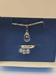 Avon 2005 Briolette Drop Anklet and Toe Ring Clear NEW NIB