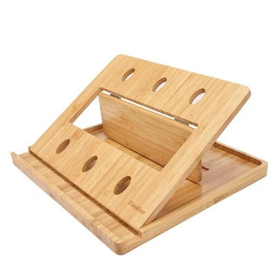 iCozzier Bamboo Foldable Laptop Stand Holder Adjustable Notebook Tablet Desk ...