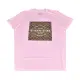 【COACH】COACH白字LOGO方形C字印花設計純棉短袖T恤(淺粉)