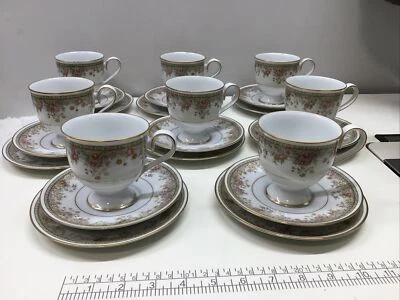 Noritake Ireland Morning Jewel 2767 24 PIECE Coffee Cups & Saucers, BREAD BUTTER