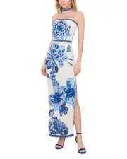 Alice and Olivia Georgie Embellished Strapless Dress & Choker