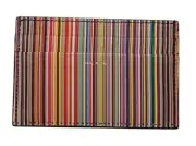 Paul Smith Calf Leather Wallet Card Holder Signature Artist Stripe Italy New Box