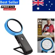Lightweight 30X Magnifier with Foldable Stand & 21 LED Lights for Easy Reading