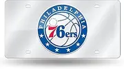 NBA Laser Inlaid Metal License Plate Tag, Silver