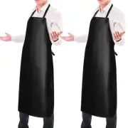 2 Pack Waterproof Rubber Vinyl Apron 40 Inch Chef Aprons for Men Heavy Duty C...