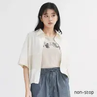在飛比找momo購物網優惠-【non-stop】雪紡拼接短版襯衫-2色