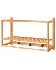 ClosetMaid Bamboo Wall Shelf With Hooks