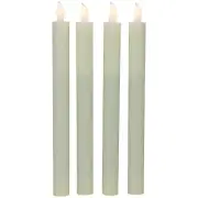 Northlight Set of 4 Solid Cream Flameless LED Constant Wax Taper Candles 9.5"