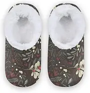 [Caihoyu] Kids Girls Boys Closed Back House Slippers Fuzzy Fleece Non-Slip Fuzzy Soft House Shoes Hotel Travel Bedroom Airplane Party
