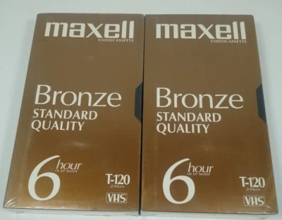 MAXELL T-120 Standard Quality - BRONZE- VHS Video Cassette Tapes (2-PACK)