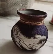 Jeremy Diller Raku Studio Iridence Ceramic Pottery Vase Pot Signed One of Kind
