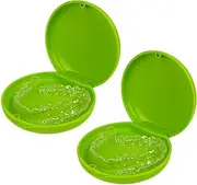 Maoerdental 2 Pack Orthodontic Retainer Case with Solid Color,Simple Aligner Case for Invisalign,Night Mouth Guard Case, Retainer Holder(Green)