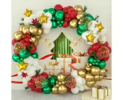 Balloon Arch Kit +Balloons Garland Birthday Wedding Party Baby Shower Decor -RED GREEN GOLD (MERRY CHRISTM.-100 BALLOONS