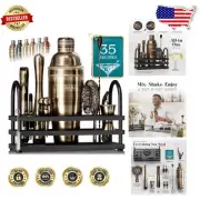 Complete Home Bartending Set | Stylish 14-Piece Shaker Kit & Recipes Included