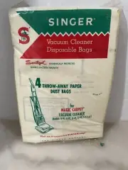 Vintage GENUINE SINGER VACUUM CLEANER BAGS FOR Magic Carpet VACUUM CLEANER