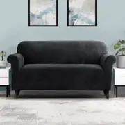 3 Seater Artiss Sofa Cover Couch Covers Velvet Black