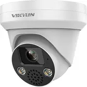 VIKYLIN 8MP Full Color IP POE Security Camera Compatible for Hikvision,98ft F1.0 Color Night Vision,2-Way Audio,MicroSD 256GB,AI Human/Vehicle Detection,2.8mm Lens,IP67 4K Turret Outdoor Camera