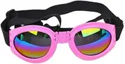 AIMALL Adjustable Small Dog Goggles with UV Protection, Comfortable Foam Cushioned Frame, Pet Sunglasses for Dogs, Fits Head 9"-16", Chin Strap 7"-12"