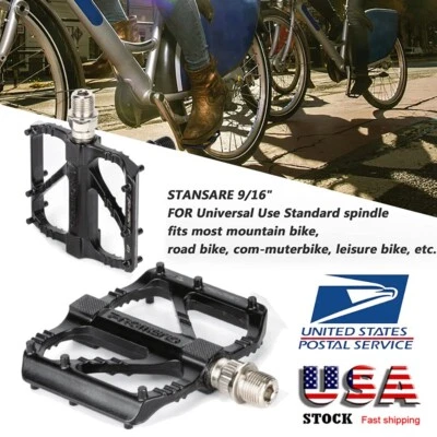 Universal Mountain Bike Pedals MTB Bicycle Flat Pedals Aluminum 9/16″ Anti-slip