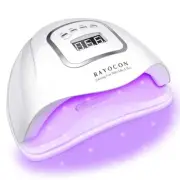 RAYOCON-UV LED GEL NAIL LAMP, PROFESSIONAL 120W GEL POLISH FAST CURING 45 LAMP