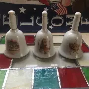 Vintage Religious Bells set of 3 Jesus, Prayer Hands, Last Supper