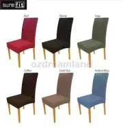 6 Colors - SUREFIT Stretch Short Corduroy Dining Chair Cover - Machine Washable
