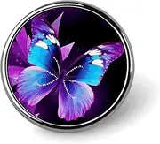 [FZMVSQH] Blue Purple Butterfly Printed Round Button Pin Badges Metal Pinback Buttons 1 Inch Pins for Hat Shirt Clothing Bags Decoration, Circular, Aluminum, Circular, Aluminum