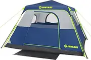 [HINSTANT] 4/6 Person Instant Tent, Waterproof Pop Up Tents for Camping with Rainfly, 60 Seconds Easy Setup, Automatic Cabin Tent for Family Camping with Expandable Carry Bag & Upgraded Ventilation