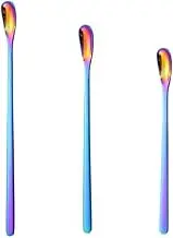 lskdnrufh Spoon Coffee Stirring Spoon, Stainless Steel, Drink Stirrer, Spice Spoon, Reusable, Set of 3 (17.8 cm) Tablespoons (Illusionary Colour)