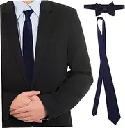 [WATIIFUFU] 1 Set Men's Bow Tie Ties Formal Tie Men Neck Tie Tie Bowtie for Men Self Tie Regular Tie Wedding Bowtie Navy Blue Bowtie Suit Tie Blue Men Tie Hand Tied Bow Tie Polyester Yarn