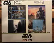Star Wars Mandalorian Thomas Kinkade 4 Interlocking 500 Pce. Jigsaw Puzzle CEACO