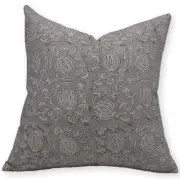 Handmade Grey Block Print 22x22 Inches Thick Cotton White Throw Pillowcase