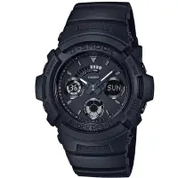 在飛比找Yahoo奇摩購物中心優惠-G-SHOCK 潮流專屬黑色控日線全黑系列休閒運動錶(AW-