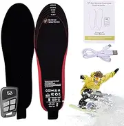 Electric Heated Insoles - Fast Heating Remote Temperature Control Heated Shoe Inserts | Rechargeable Foot Warmer for Winter Shoes Hunting Boots, Can Be Cut to Fit