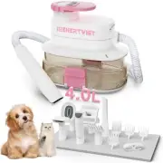 Enertwist Pet Grooming Vacuum, 6 in 1 Dog Grooming Kit With 4L Large Vac Cup, Gr