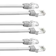 3PK Cruxtec 0.5m CAT6/RJ45 Network Lead Cable LAN Ethernet Internet Cord White