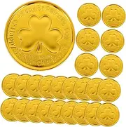 CHILDWEET Joyful Irish Festival Theme: 3-Leaf Plastic Coins for St. Patricks Day Celebration