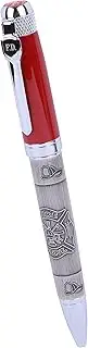 Trendy Zone 21 Red Cap Firefighter Pen, Officially Licensed Ballpoint Pen, Black Ink Pen, With Embossed Maltese Cross Logo, Gift Box Included, Fire Dept. Licensed Product