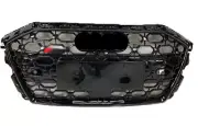 For Audi A3 S3 RS3 2021 2022 BLACK Grille Mesh Honeycomb Syle Front Grille Rings (for: Audi)