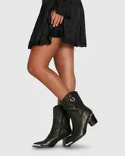 [Belle & Bloom] Dallas Western Boot - Vintage Black