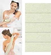 5er Pack Exfoliating Washcloth Body Scrubber Back Scrubber for Shower Japanese Beauty Washcloth Bath Wash Cloth Korean Luffah Towel Net Sponge Loofah Body Scrub (White, 30 * 80cm)